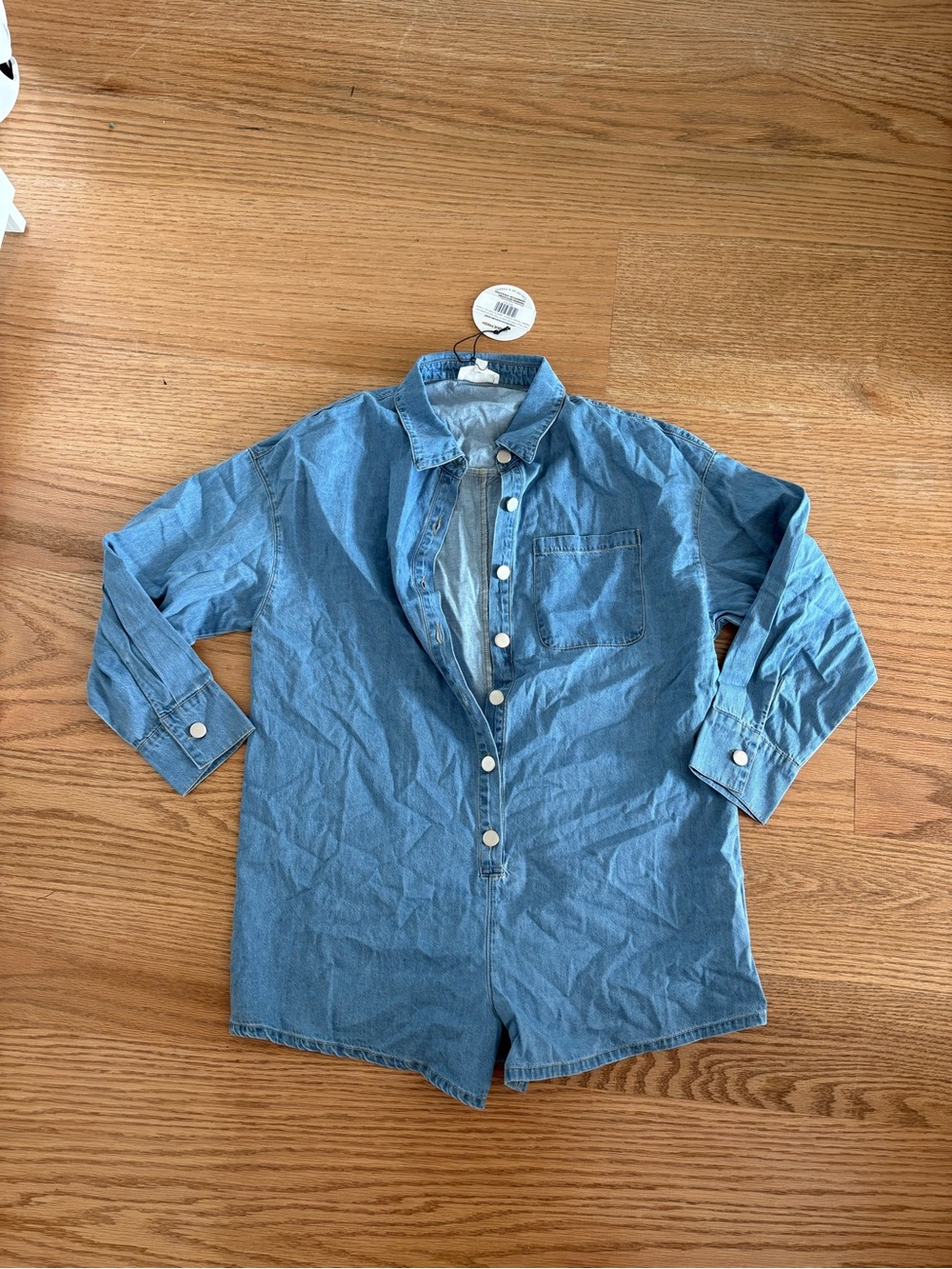 Le Lis Light Blue Denim Romper